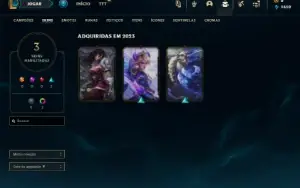 Platina 2 com 40 Champs e 3 Skins + 4 Fragmentos