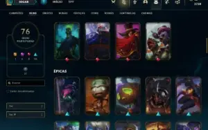 Conta bronze 1 com 75 Champs e 76 Skins + 3 Prestigios