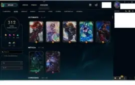 Conta Platina 3, 312 skins, 50 emotes .