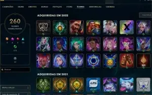 Vendo conta LOL c/ 177 skins nv 847 MMR Gold/Platina