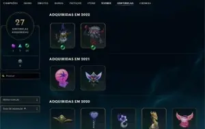 Vendo conta LOL c/ 177 skins nv 847 MMR Gold/Platina