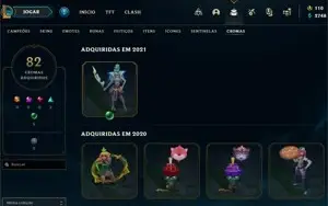 Vendo conta LOL c/ 177 skins nv 847 MMR Gold/Platina