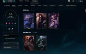 Conta lol platina 5 mmr bom