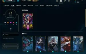 Unranked com 60 Champs e 23 Skins ( MID / JG )