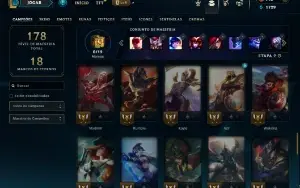 Unranked com 60 Champs e 23 Skins ( MID / JG )