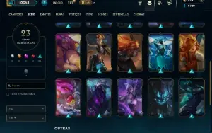 Unranked com 60 Champs e 23 Skins ( MID / JG )