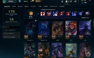 Unranked com 60 Champs e 23 Skins ( MID / JG )