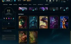 Unranked com 60 Champs e 23 Skins ( MID / JG )