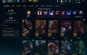 Unranked com 60 Champs e 23 Skins ( MID / JG )