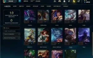 Conta Ouro 1 com 25 Champs e 4 Skins + 8 Fragmentos