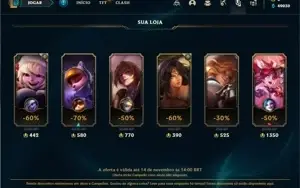 Conta Ouro 1 com 25 Champs e 4 Skins + 8 Fragmentos