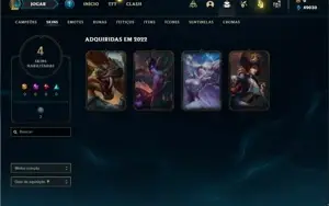 Conta Ouro 1 com 25 Champs e 4 Skins + 8 Fragmentos