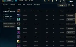 Conta Ouro 1 com 25 Champs e 4 Skins + 8 Fragmentos