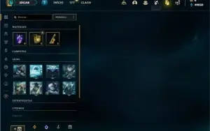 Conta Ouro 1 com 25 Champs e 4 Skins + 8 Fragmentos