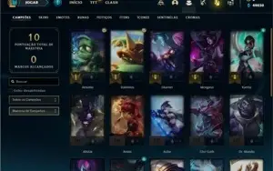 Conta Ouro 1 com 25 Champs e 4 Skins + 8 Fragmentos