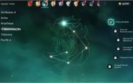 Conta Genshin Impact com 4 personagens 5 estrelas.