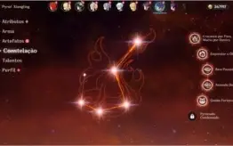 Conta Genshin Impact com 4 personagens 5 estrelas.