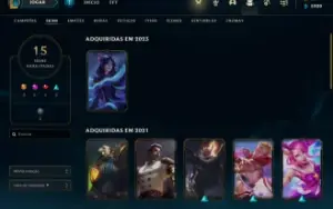Conta de League of leg. : 55 campeões, 15 skins, 6k de EA