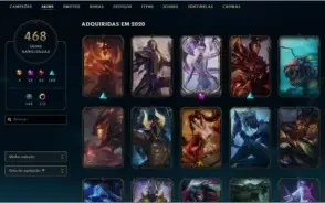CONTA LEAGUE OF LEGENDS +450 SKINS CHALLENGER 2017