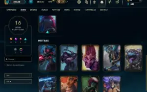 Conta Unranked com 36 Champs e 16 Skins