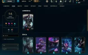 Conta Unranked com 36 Champs e 16 Skins