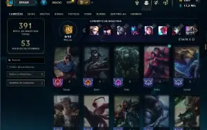 Unranked com TODOS os champs e 86 Skins + 1900 RP