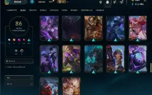 Unranked com TODOS os champs e 86 Skins + 1900 RP