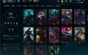 Unranked com TODOS os champs e 86 Skins + 1900 RP