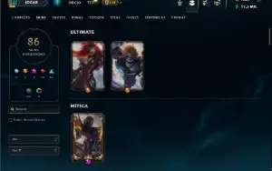 Unranked com TODOS os champs e 86 Skins + 1900 RP