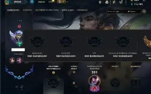 Unranked com TODOS os champs e 86 Skins + 1900 RP