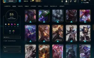 Unranked com TODOS os champs e 86 Skins + 1900 RP