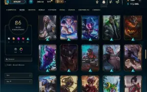 Unranked com TODOS os champs e 86 Skins + 1900 RP