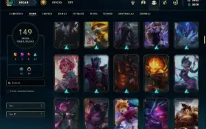 Conta bronze 2 com TODOS os champs e 149 Skins + 3500 RP