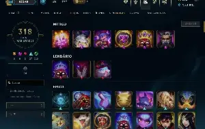 Conta League of Legends (161 skins, all champs, propria)