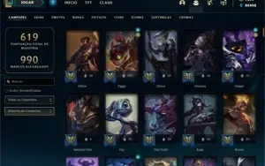 CONTA LEAGUE OF LEGENDS 12 ANOS - 282 SKINS - TODOS CAMPEÕES