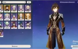 Conta AR 45 Zhongli, Keqing, Jean, Fischl [3], Bennet [1]