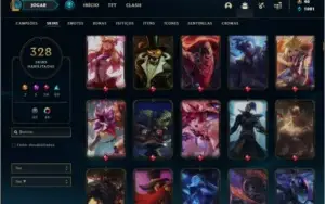 Conta ouro 4 com 130 champs e 328 skins +48 cromas