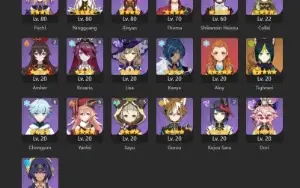 Conta END GAME~ AR 60~ 40 Tier 5 ~ 9 perso com Bis - Genshin