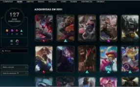 CONTA GOLD 127 skins, level 500 TODOS CHAMPS
