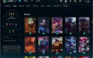 Conta ouro 4 com 121 skins e 125 champs (MAIN JG / TOP)