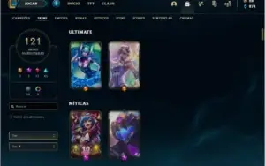 Conta ouro 4 com 121 skins e 125 champs (MAIN JG / TOP)