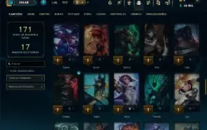 Platina 4 com 70 Champs e 8 Skins