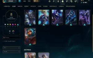 Platina 4 com 70 Champs e 8 Skins