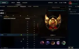 Conta de League of Legends Ouro V pdl 69