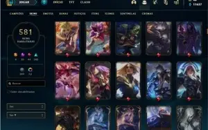 Conta ouro 4 com TODOS os champs e 581 Skins + 8 Prestigios