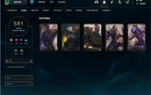 Conta ouro 4 com TODOS os champs e 581 Skins + 8 Prestigios