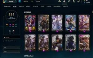 Conta ouro 4 com TODOS os champs e 581 Skins + 8 Prestigios