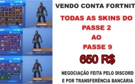 VENDO CONTA FORTNITE TODAS AS SKINS PASSE 02 AO PASSE 09