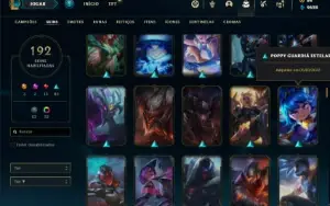 Conta Unranked com 150 Champs e 192 Skins ( MAIN TOP / JG )