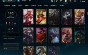 Conta Unranked com 150 Champs e 192 Skins ( MAIN TOP / JG )